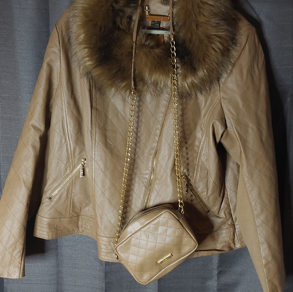 Iman leather jacket and purse combo - Picture 5 of 8